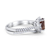 Two Piece Oval Natural Stone Bridal Ring