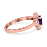 Art Deco Round Natural Stone Ring