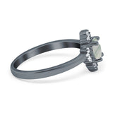 Art Deco Round Natural Stone Ring