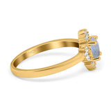 Art Deco Round Natural Stone Ring