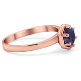 Minimalist Round Natural Stone Solitaire Ring