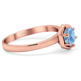 Minimalist Round Natural Stone Solitaire Ring