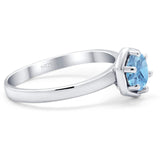 Minimalist Round Natural Stone Solitaire Ring