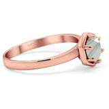 Minimalist Round Natural Stone Solitaire Ring