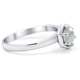 Minimalist Round Natural Stone Solitaire Ring