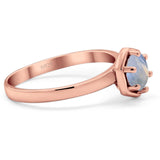 Minimalist Round Natural Stone Solitaire Ring