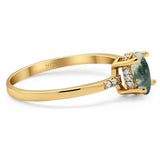 Vintage Style Oval Natural Stone Ring