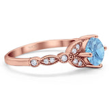 Art Deco Round Natural Stone Leaf Style Ring