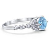 Art Deco Round Natural Stone Leaf Style Ring