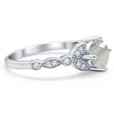 Art Deco Round Natural Stone Leaf Style Ring