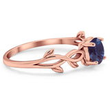 Minimalist Round Natural Stone Solitaire Ring