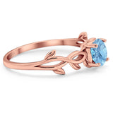 Minimalist Round Natural Stone Solitaire Ring