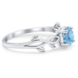 Minimalist Round Natural Stone Solitaire Ring