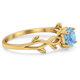 Minimalist Round Natural Stone Solitaire Ring