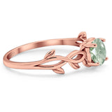 Minimalist Round Natural Stone Solitaire Ring