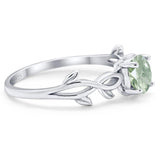 Minimalist Round Natural Stone Solitaire Ring