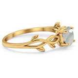 Minimalist Round Natural Stone Solitaire Ring