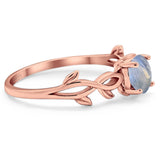 Minimalist Round Natural Stone Solitaire Ring