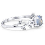 Minimalist Round Natural Stone Solitaire Ring