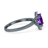 Art Deco Oval Natural Stone Beaded Ring