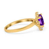 Art Deco Oval Natural Stone Beaded Ring