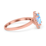 Art Deco Oval Natural Stone Beaded Ring