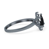 Art Deco Oval Natural Stone Beaded Ring