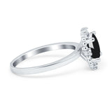 Art Deco Oval Natural Stone Beaded Ring