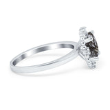 Art Deco Oval Natural Stone Beaded Ring