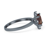 Art Deco Oval Natural Stone Beaded Ring