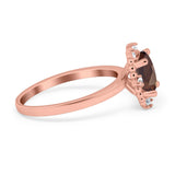 Art Deco Oval Natural Stone Beaded Ring