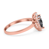 Art Deco Pear Natural Stone Wedding Ring