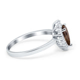 Art Deco Pear Natural Stone Wedding Ring