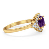 Art Deco Round Natural Stone Flower Ring