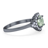 Art Deco Round Natural Stone Flower Ring