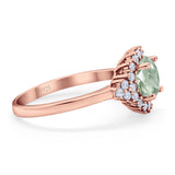 Art Deco Round Natural Stone Flower Ring