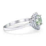 Art Deco Round Natural Stone Flower Ring