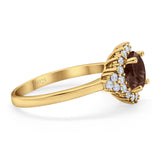 Art Deco Round Natural Stone Flower Ring