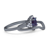 Two Piece Round Natural Stone Cluster Ring