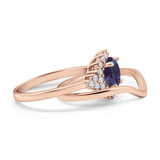 Two Piece Round Natural Stone Cluster Ring