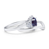 Two Piece Round Natural Stone Cluster Ring