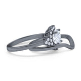 Two Piece Round Natural Stone Cluster Ring