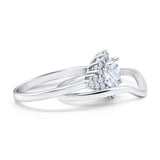 Two Piece Round Natural Stone Cluster Ring