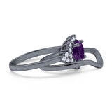Two Piece Round Natural Stone Cluster Ring