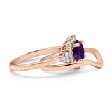 Two Piece Round Natural Stone Cluster Ring