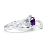 Two Piece Round Natural Stone Cluster Ring