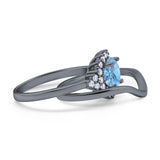 Two Piece Round Natural Stone Cluster Ring