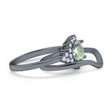 Two Piece Round Natural Stone Cluster Ring