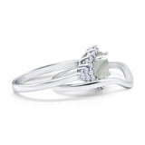 Two Piece Round Natural Stone Cluster Ring