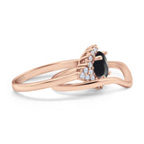 Two Piece Round Natural Stone Cluster Ring